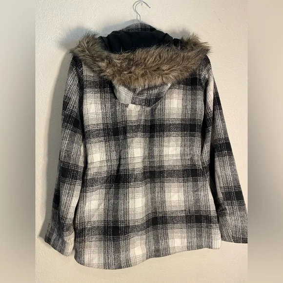 Mossimo Supply Co. Black and White Checkered Coat size L - Picture 9 of 10
